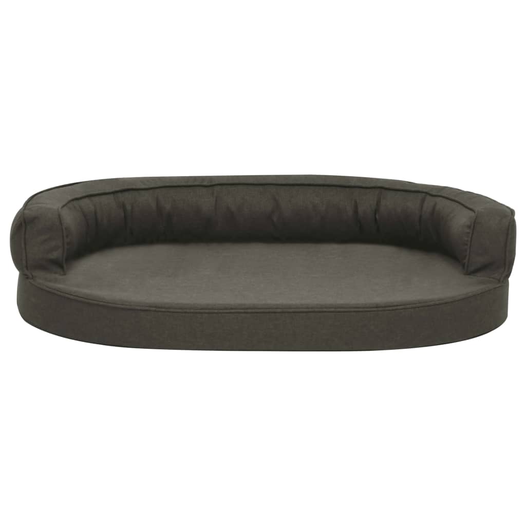 Vidaxl hondenbed ergonomisch linnenlook 75x53 cm donkergrijs