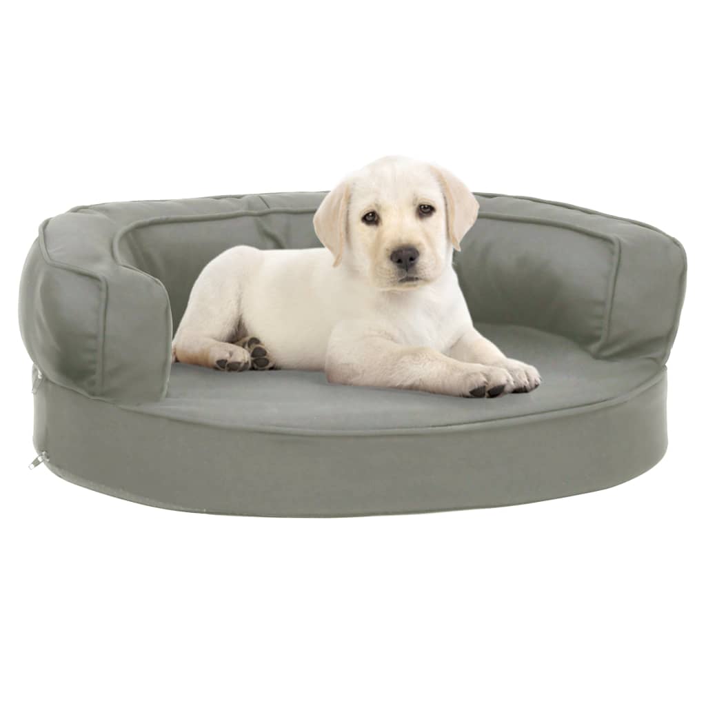 Vidaxl hondenbed ergonomisch linnenlook 60x42 cm grijs