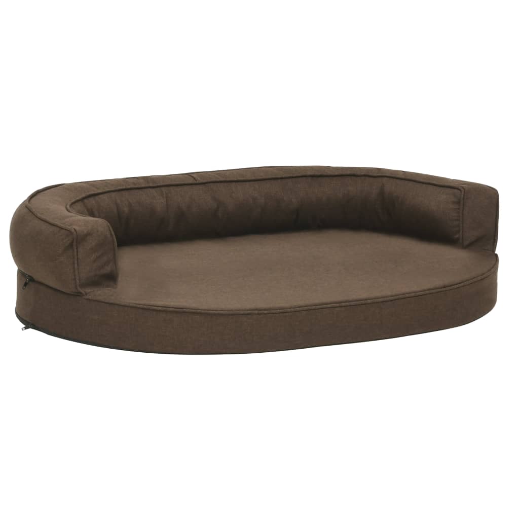 Vidaxl hondenbed ergonomisch linnenlook 75x53 cm bruin