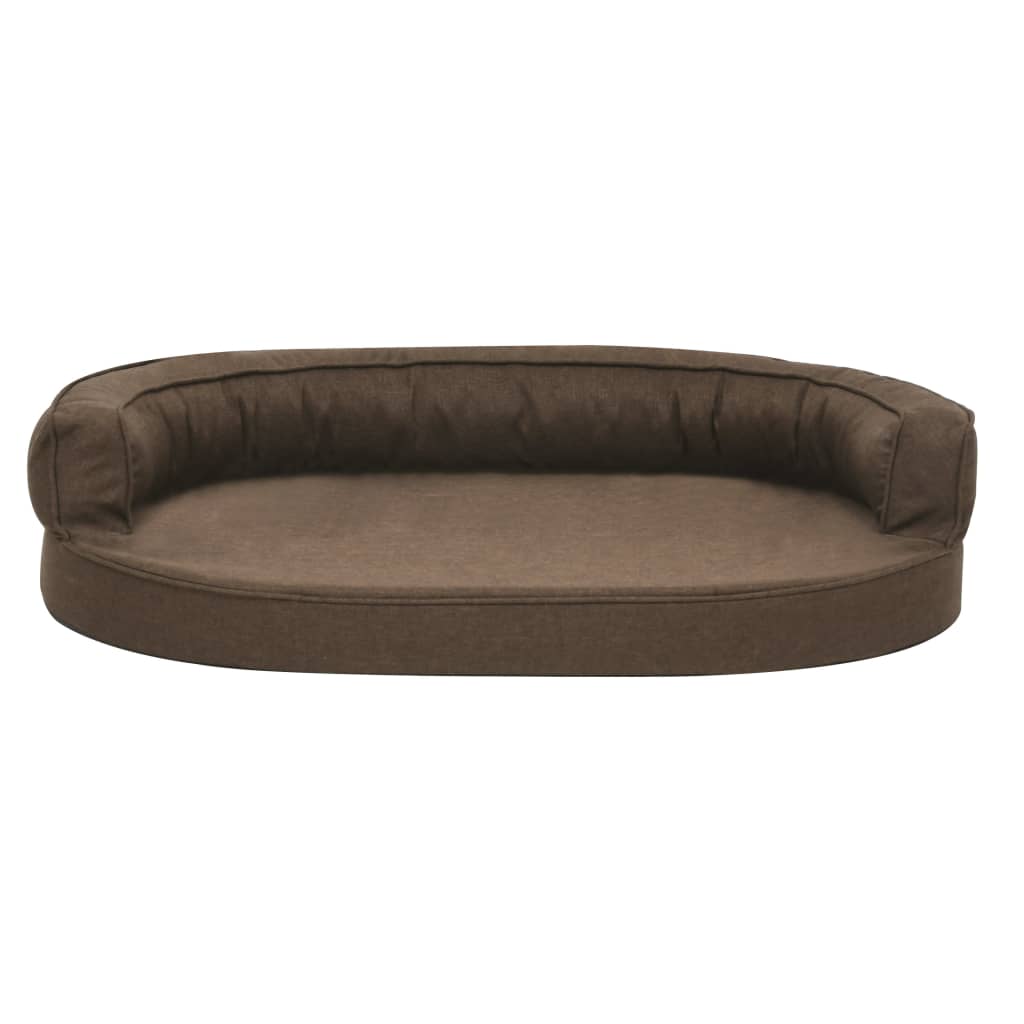 Vidaxl hondenbed ergonomisch linnenlook 75x53 cm bruin