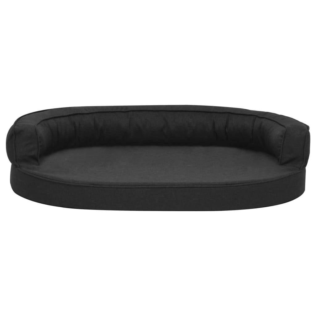 Vidaxl hondenbed ergonomisch linnenlook 75x53 cm zwart