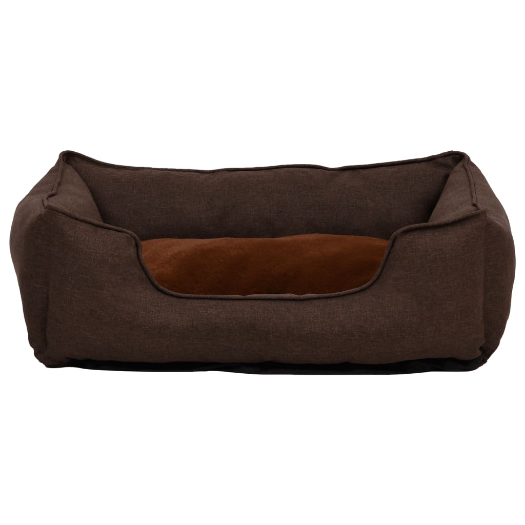 VidaXL Hondenmand linnenlook 85,5x70x23 cm fleece bruin
