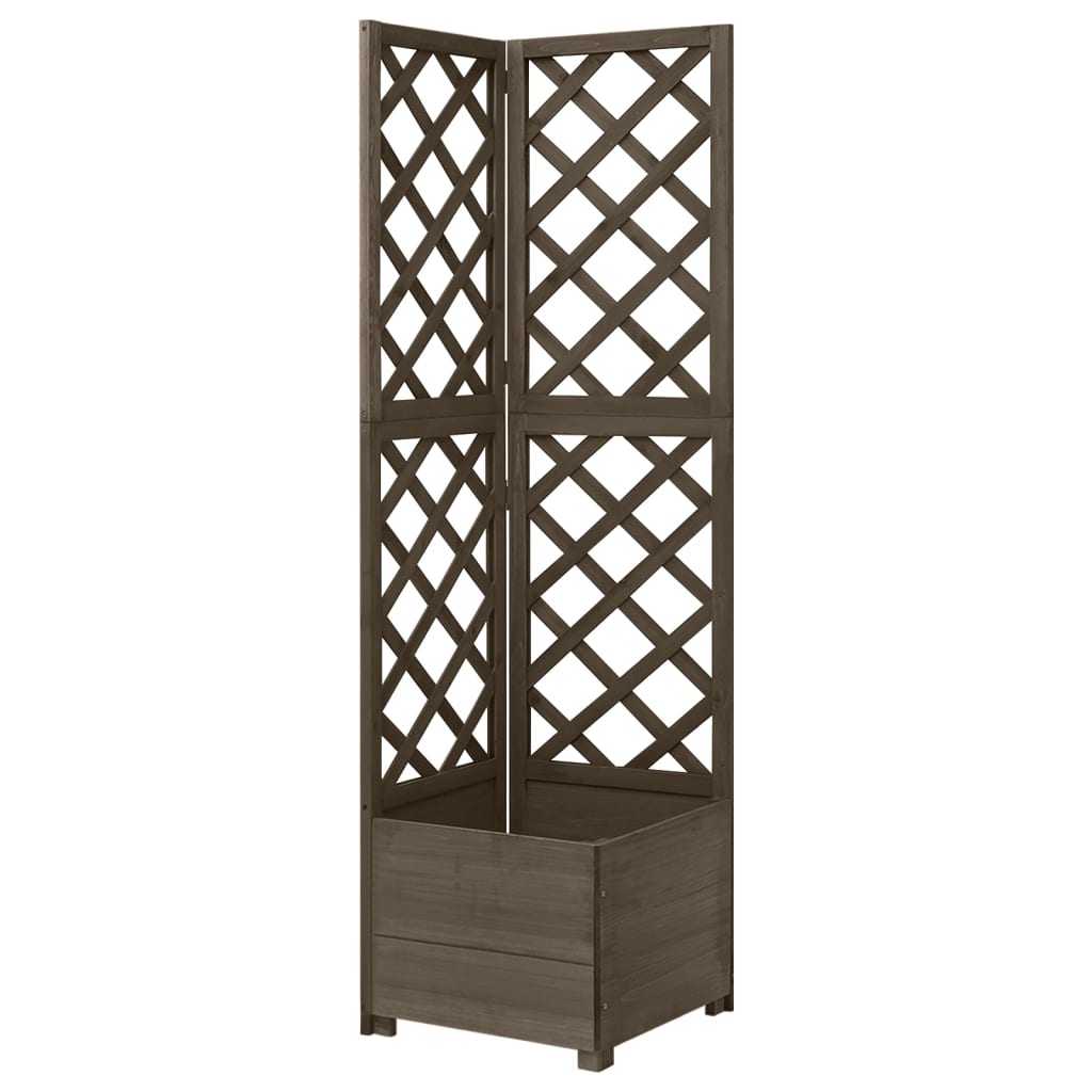 Vidaxl lattenwerkplantenbak hoekmodel 40x40x150 cm vurenhout grijs