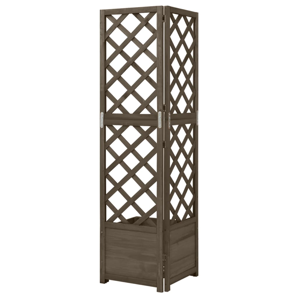 Vidaxl lattenwerkplantenbak hoekmodel 40x40x150 cm vurenhout grijs