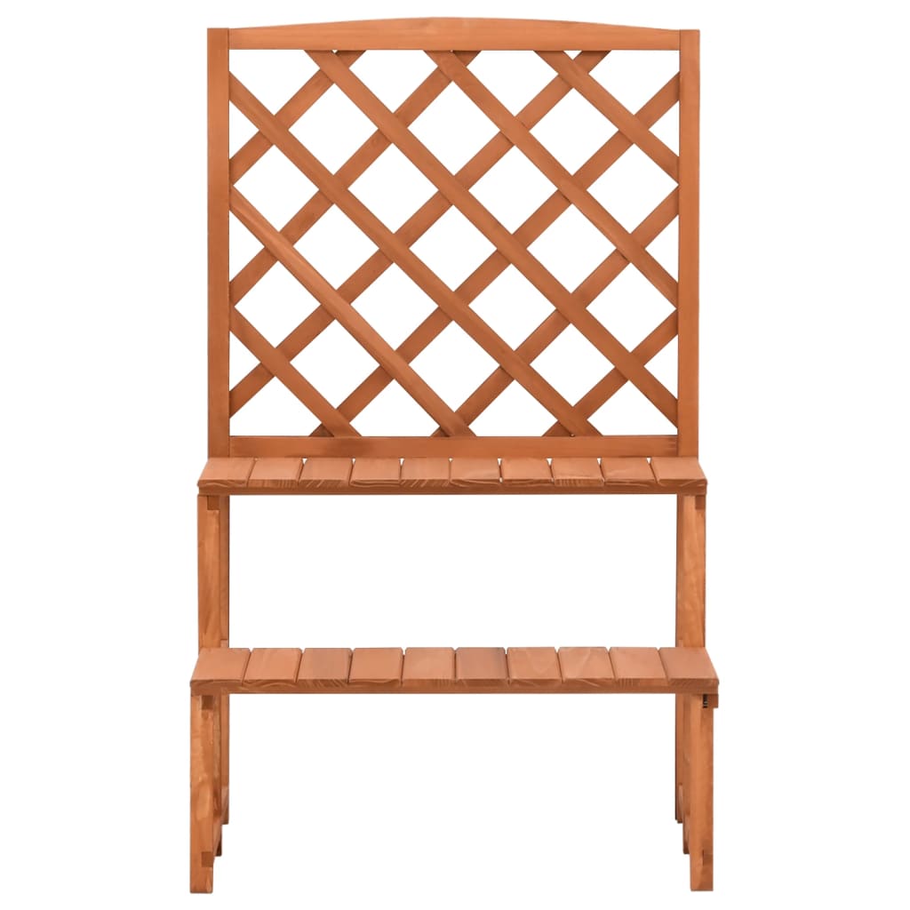 Vidaxl plantenrek met latwerk 70x42x115 cm massief vuurhout