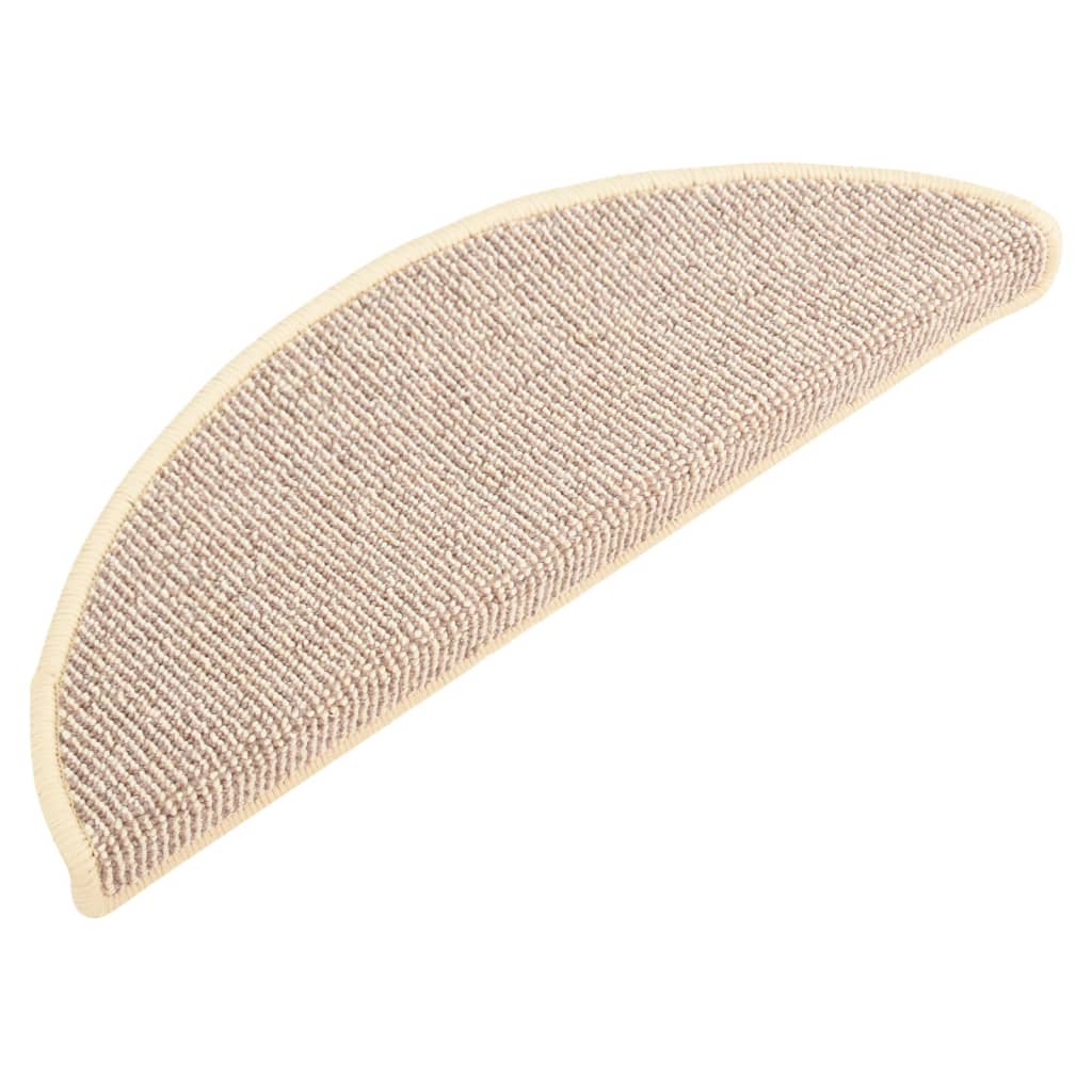 Vidaxl trapmatten 15 st 65x21x4 cm wit en bruin halfrond groot