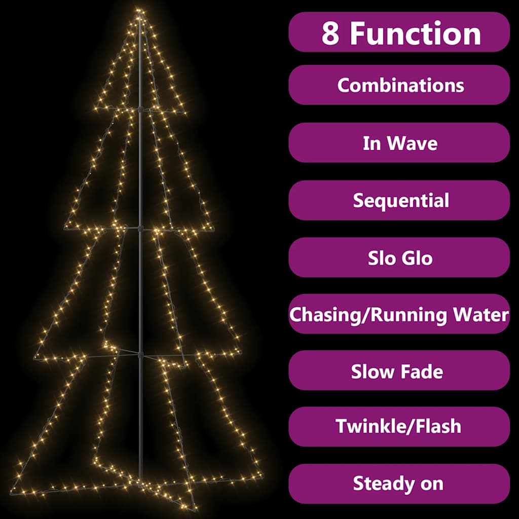 Vidaxl kegelkerstboom 360 led's binnen en buiten 143x250 cm