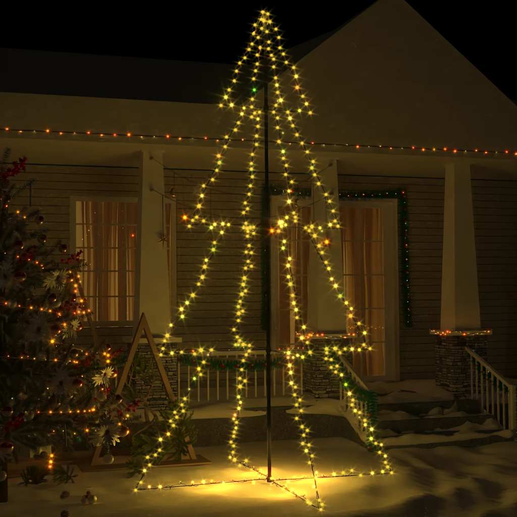 Vidaxl kegelkerstboom 360 led's binnen en buiten 143x250 cm