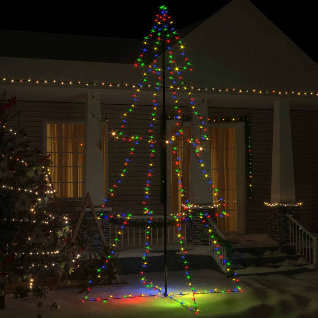 VidaXL Kegelkerstboom 360 LED's binnen en buiten 143x250 cm
