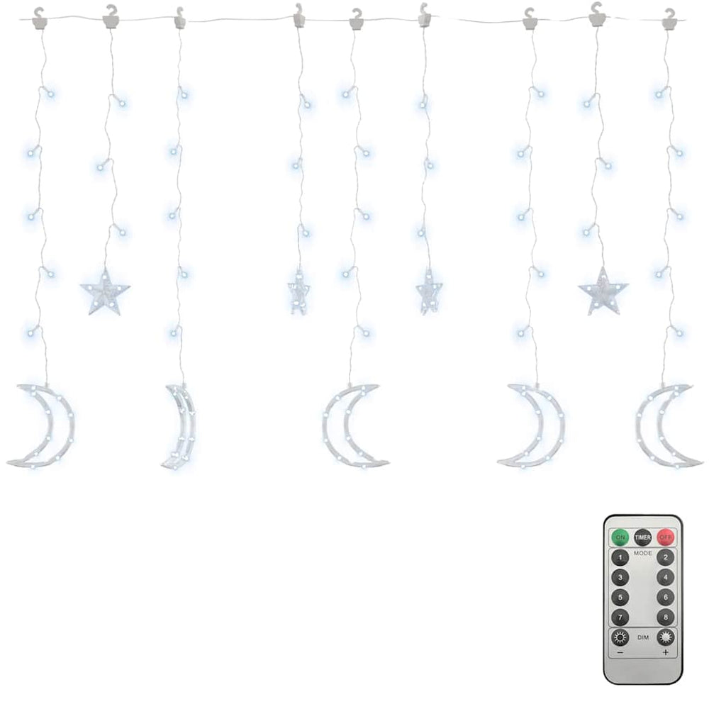 Vidaxl lichtslinger ster en maan afstandsbediening 345 led's koudwit