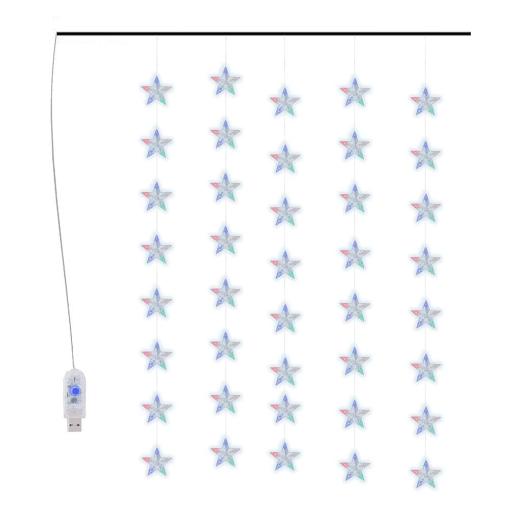Vidaxl lichtsnoer sterren met 200 led's 8 functies meerkleurig