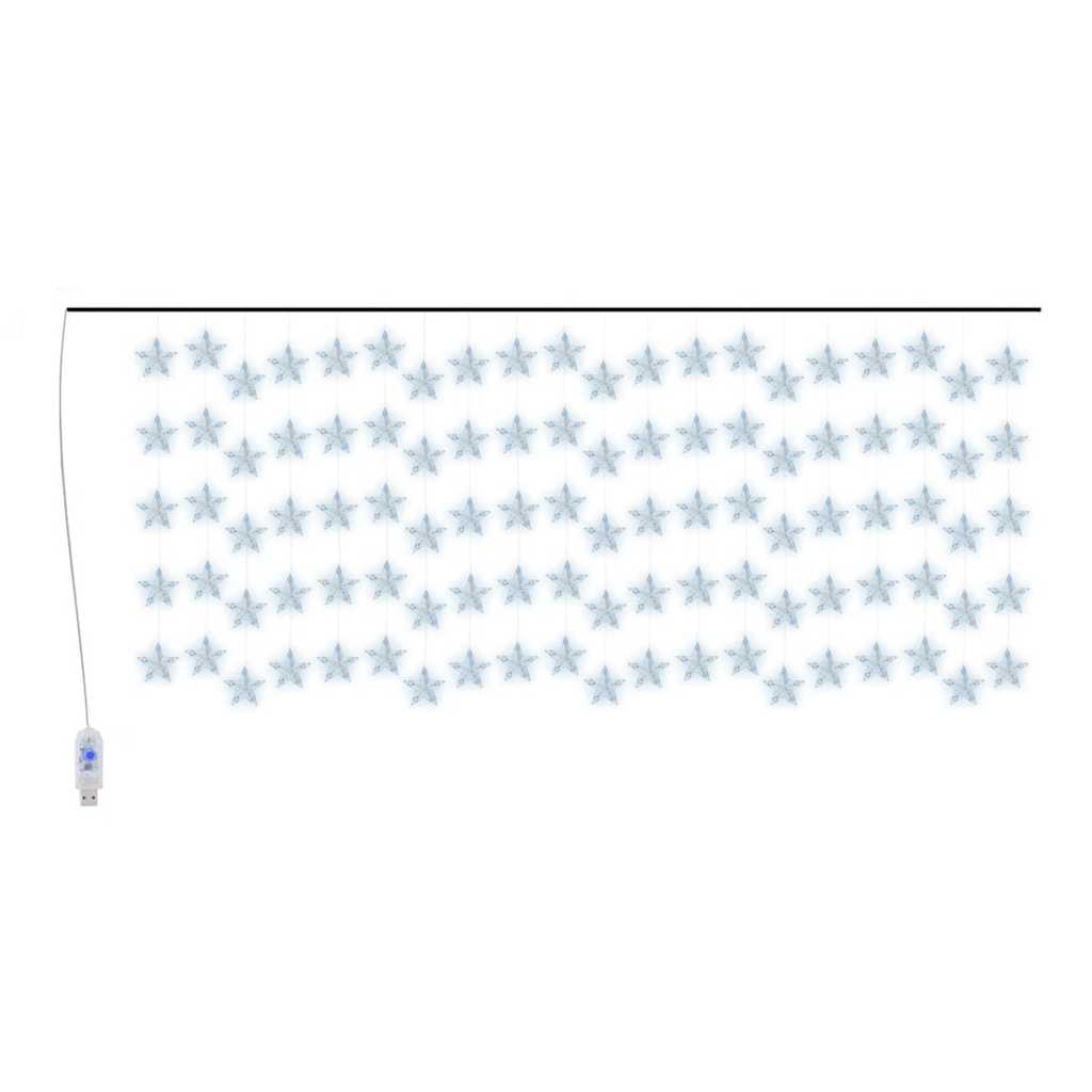 Vidaxl lichtgordijn blauw sterren met 500 led's en 8 functies