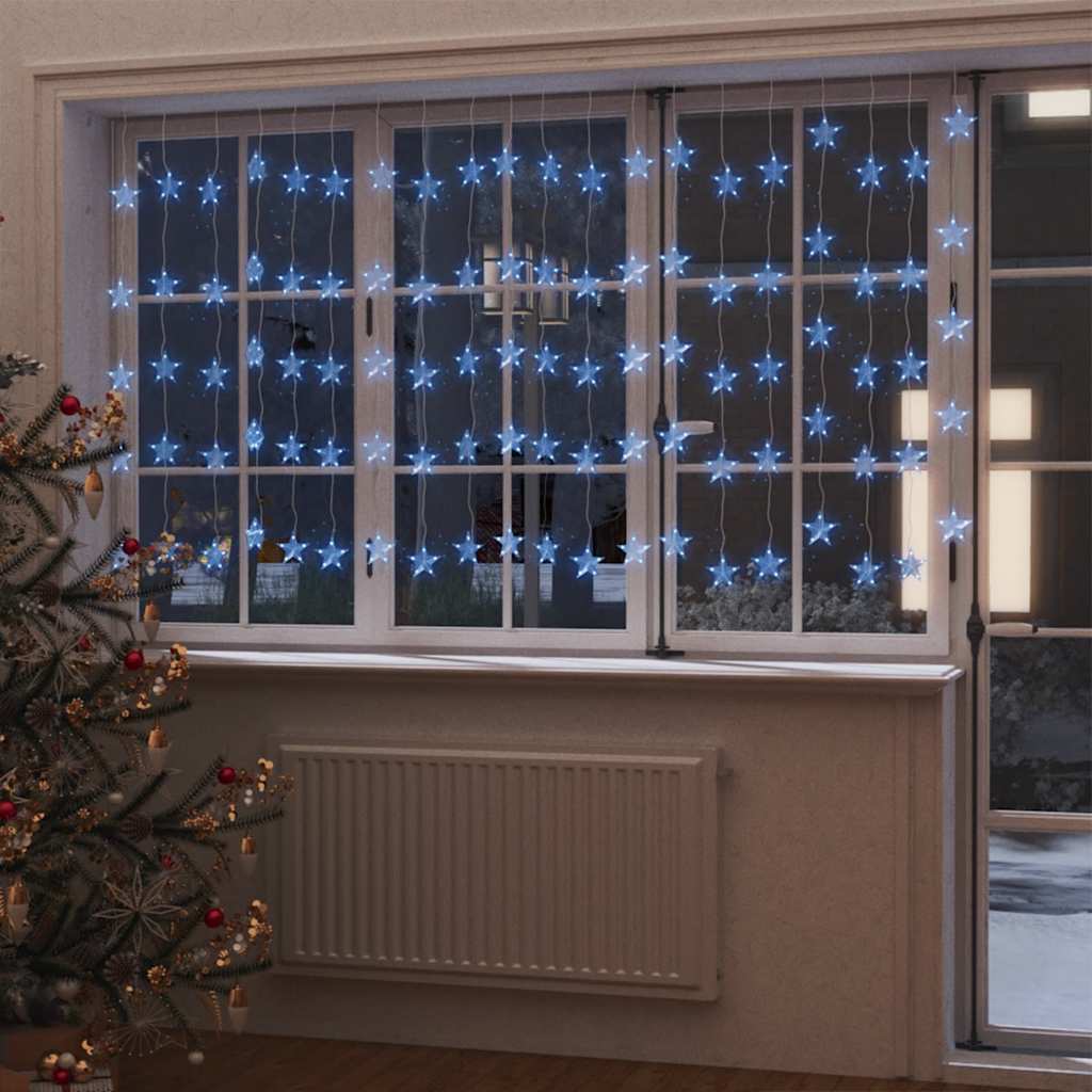 Vidaxl lichtgordijn blauw sterren met 500 led's en 8 functies