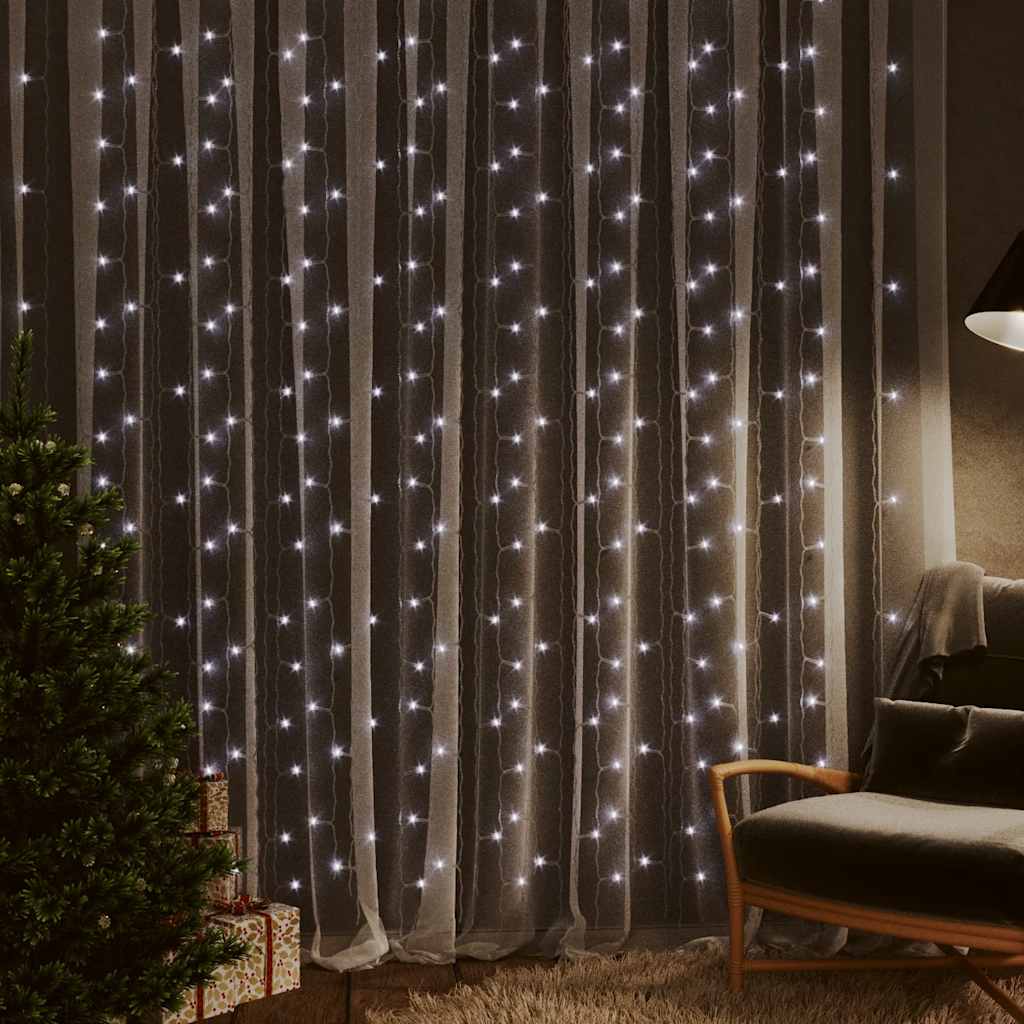 Vidaxl lichtsnoer met 300 led's en 8 functies 3x3m koudwit