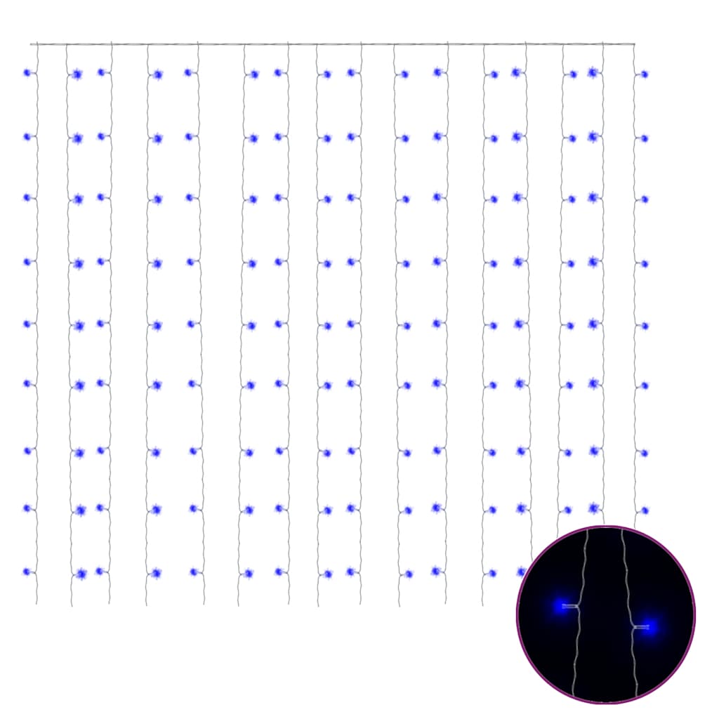 Vidaxl lichtsnoer met 300 led's en 8 functies 3x3 m blauw
