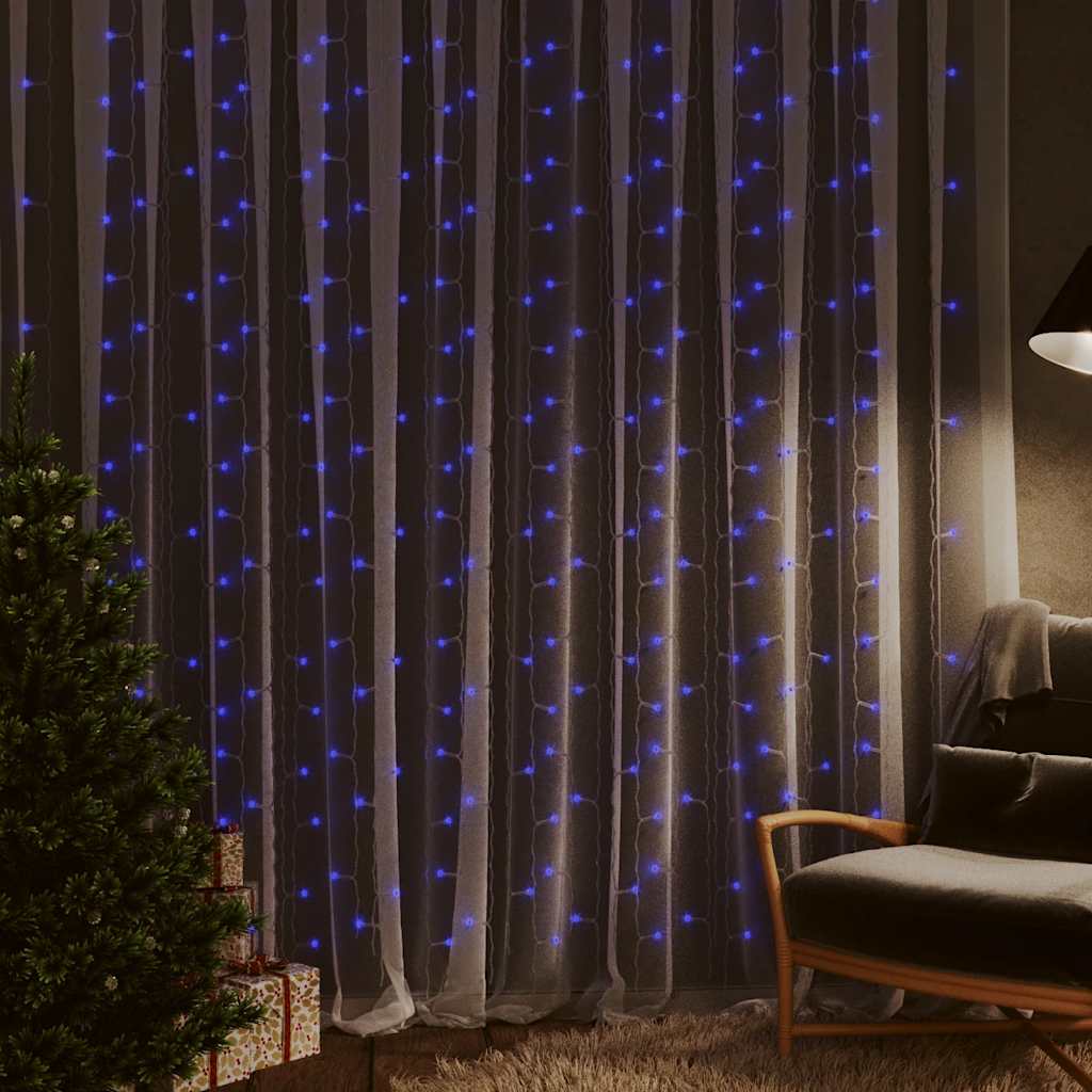Vidaxl lichtsnoer met 300 led's en 8 functies 3x3 m blauw
