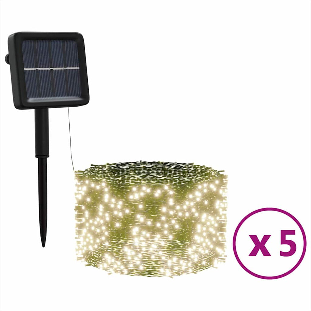 Vidaxl 5 st lichtslinger met 200 led's solar binnen buiten warmwit