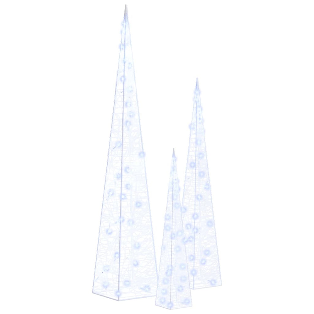 Vidaxl lichtkegelset decoratief led 30 45 60 cm acryl blauw
