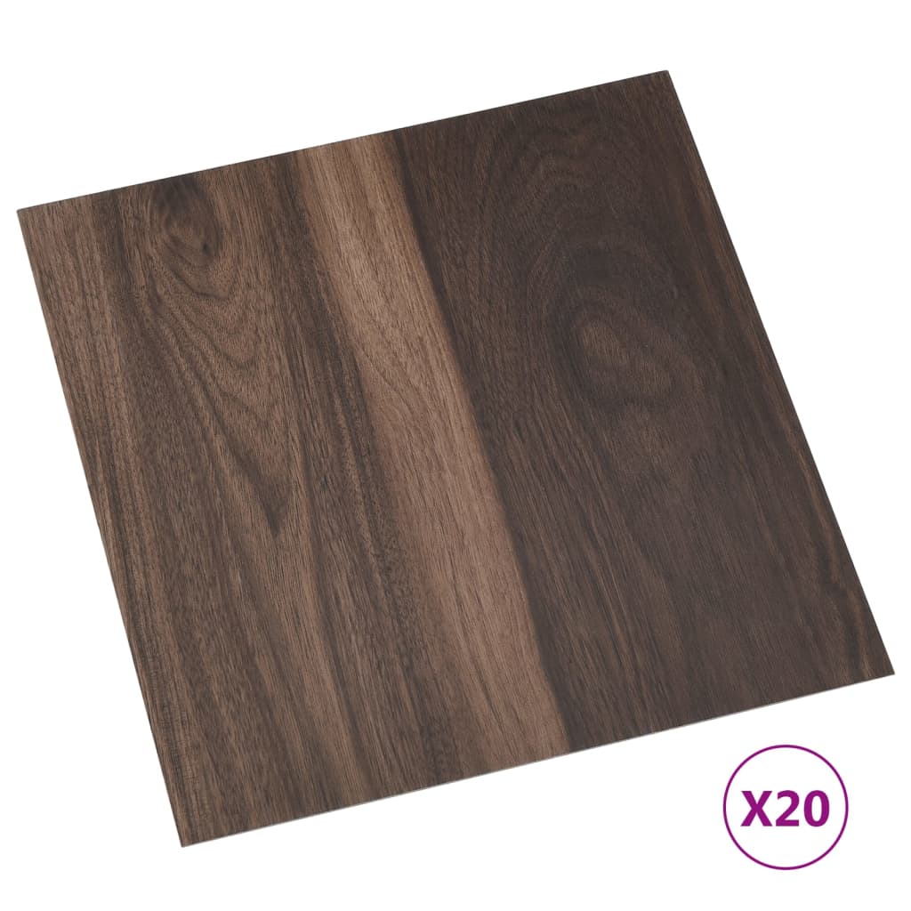 Vidaxl vloerplanken 20 st zelfklevende 1,86 m² pvc donkerbruin