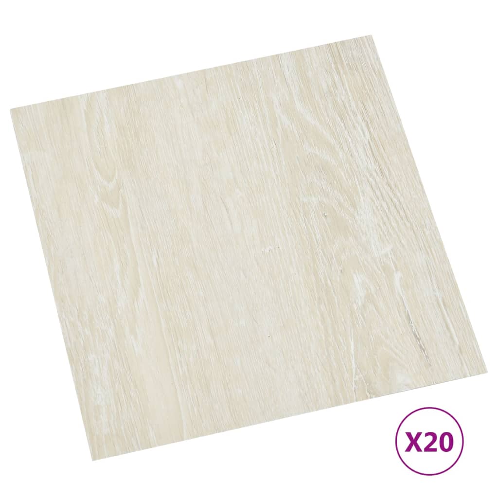VidaXL Vloerplanken 20 st zelfklevende 1,86 m² PVC crèmekleurig