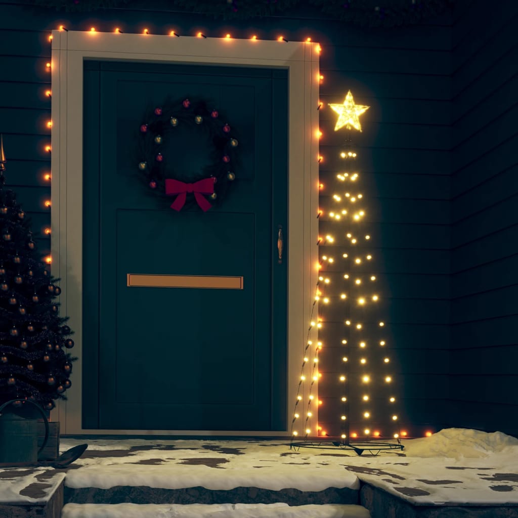 VidaXL Kegelkerstboom 84 warmwitte LED's 50x150 cm