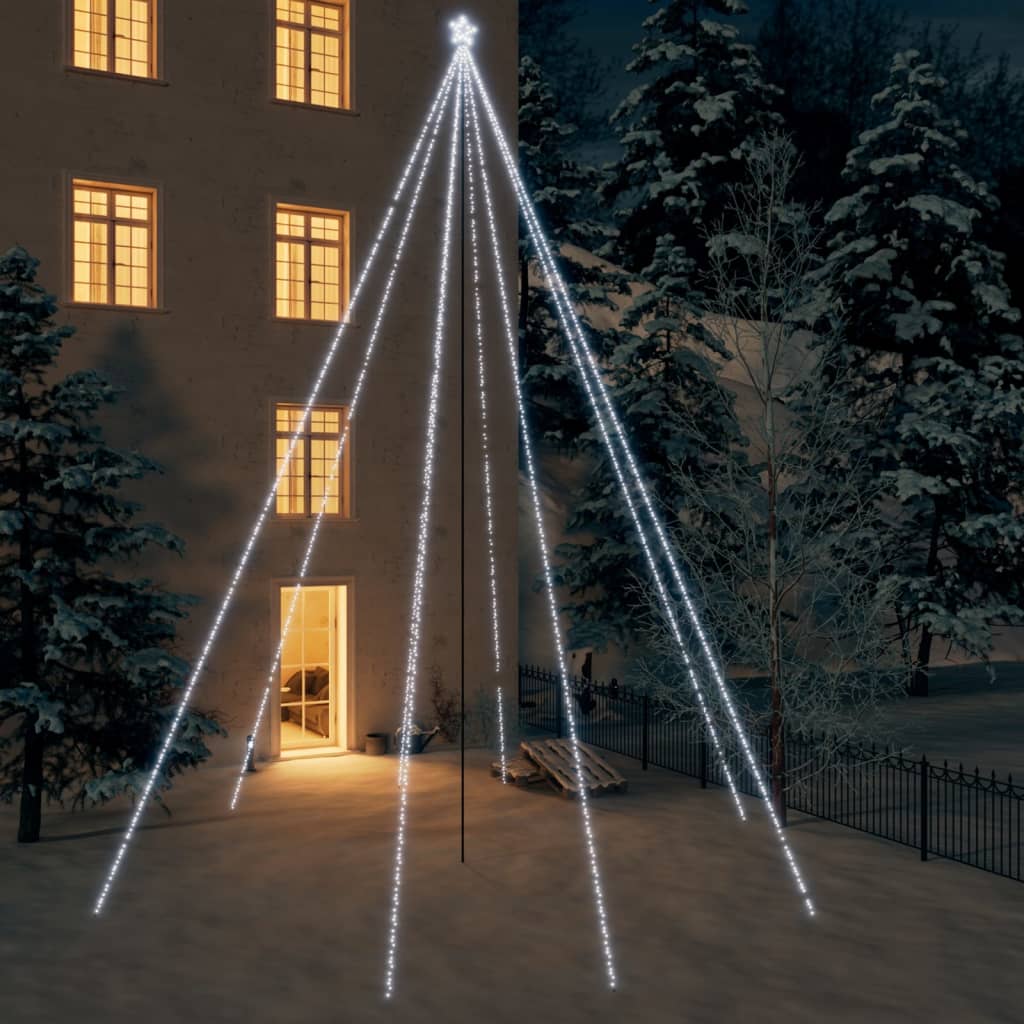 Vidaxl led-kerstboom binnen buiten 1300 leds koud wit 8m