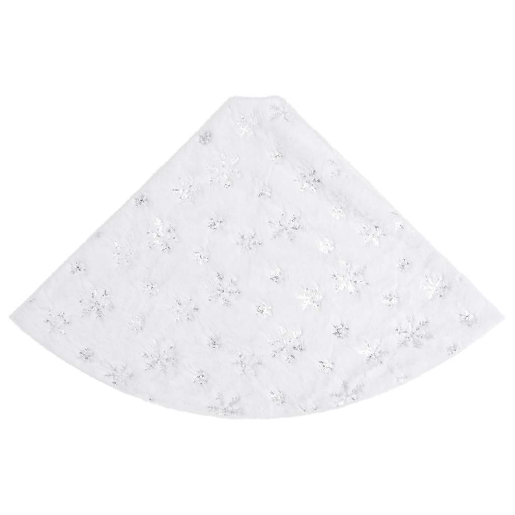 Vidaxl luxe kerstboomrok wit 122 cm imitatiebont