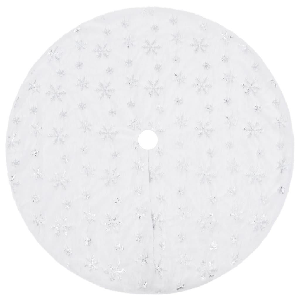 Vidaxl luxe kerstboomrok wit 150 cm imitatiebont