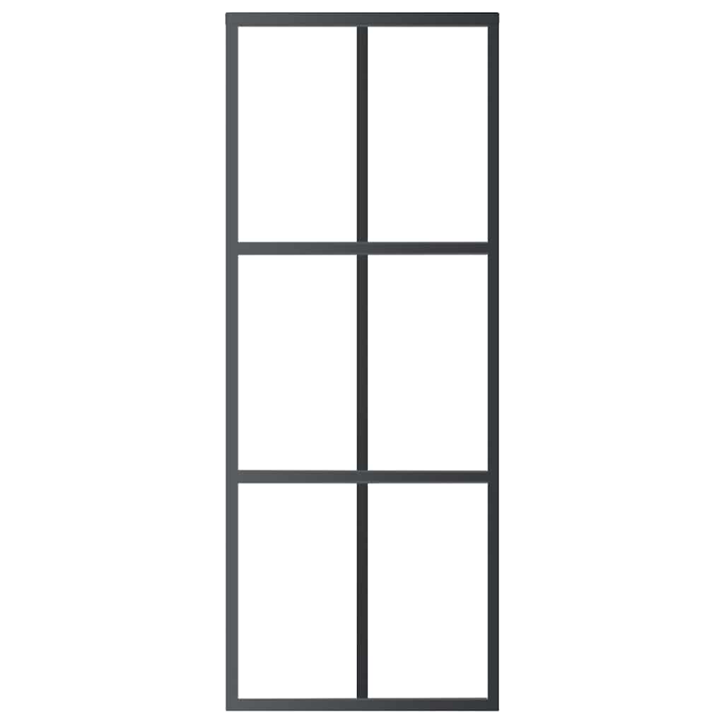 Vidaxl schuifdeur 76x205 cm esg-glas en aluminium zwart
