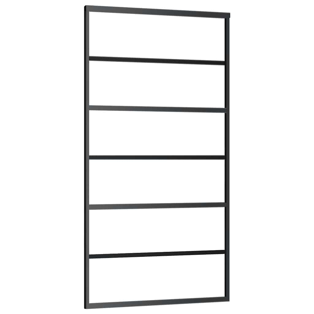 Vidaxl schuifdeur 102x205 cm esg-glas en aluminium zwart
