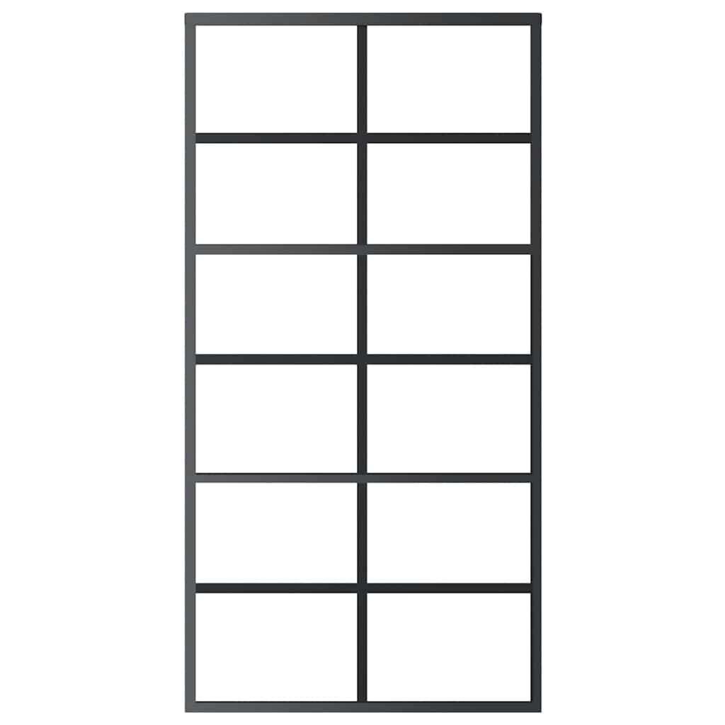 Vidaxl schuifdeur 102x205 cm esg-glas en aluminium zwart