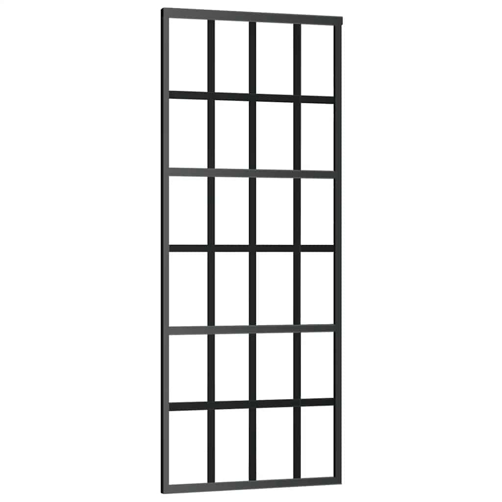 Vidaxl schuifdeur 76x205 cm esg-glas en aluminium zwart