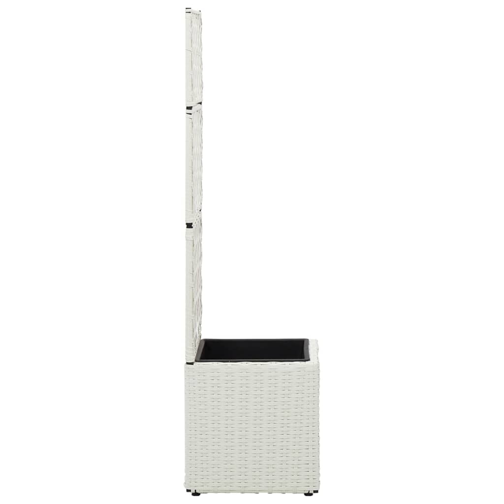VidaXL Latwerkplantenbak ingezoomd met 1 pot 30x30x107 cm rotan wit