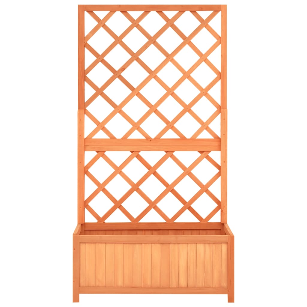 Vidaxl lattenwerkplantenbak 70x30x135 cm massief vurenhout bruin