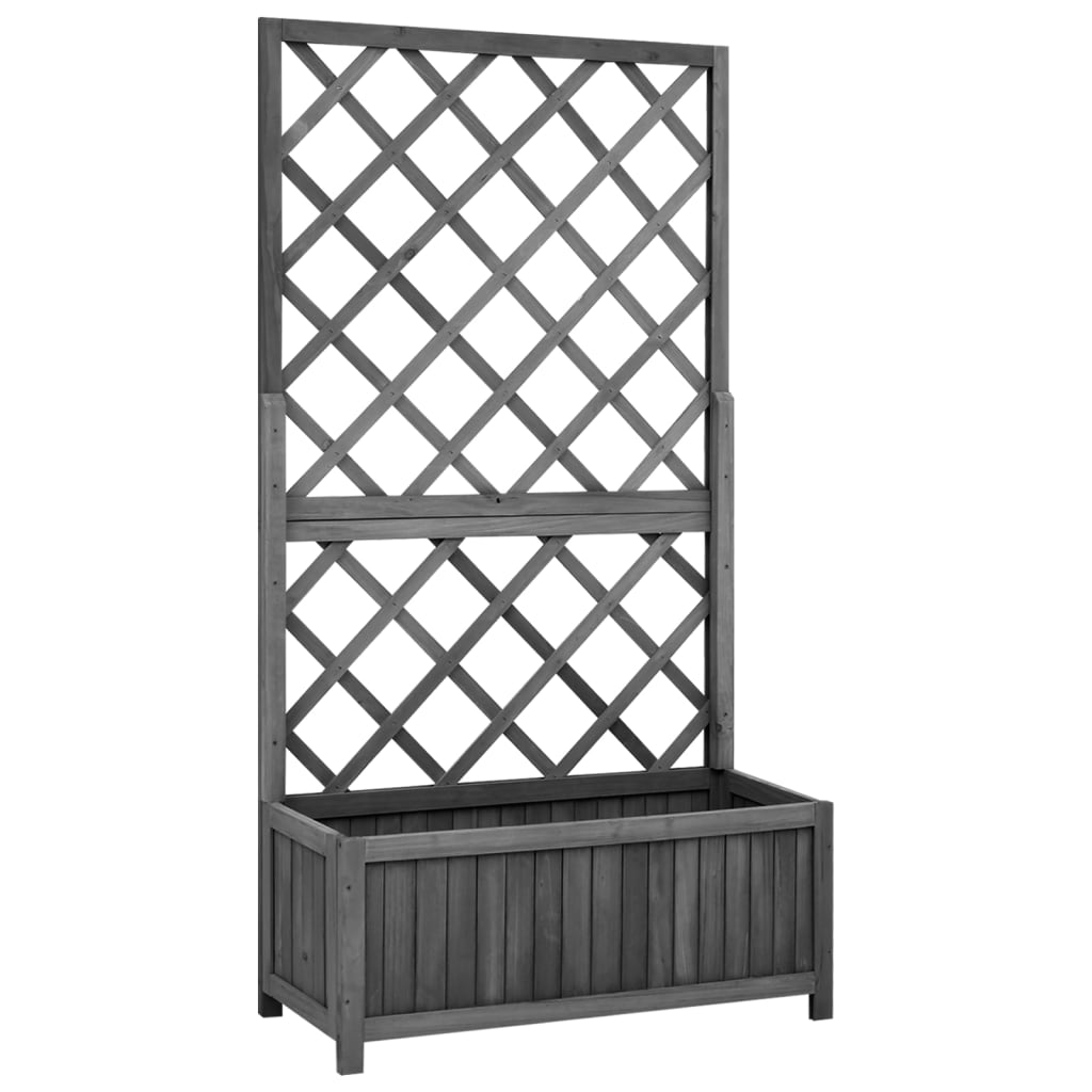 Vidaxl lattenwerkplantenbak 70x30x135 cm massief vurenhout zwart