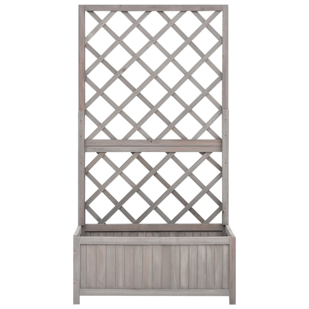 Vidaxl lattenwerkplantenbak 70x30x135 cm massief vurenhout grijs