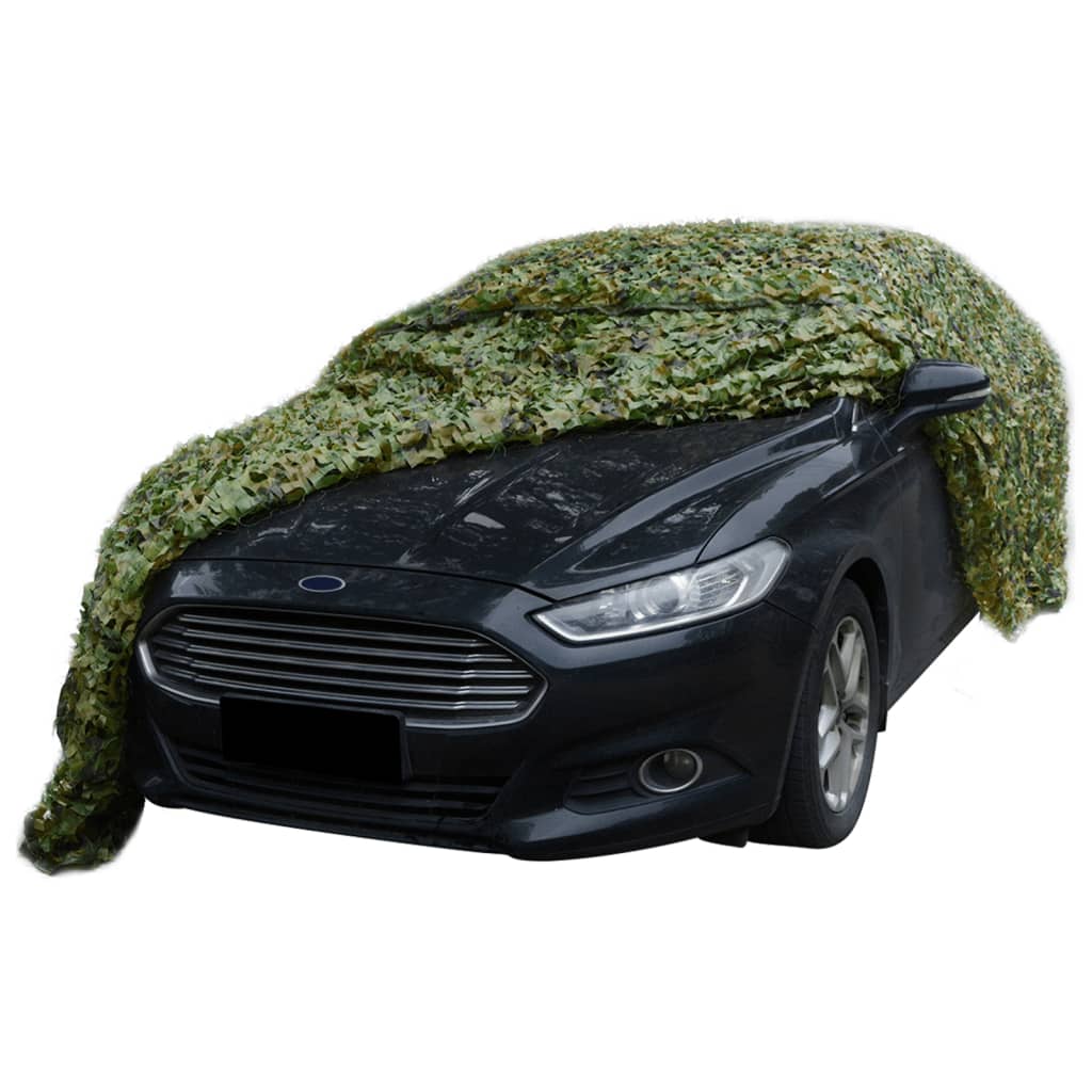 Vidaxl camouflagenet met opbergtas 2x7 m groen