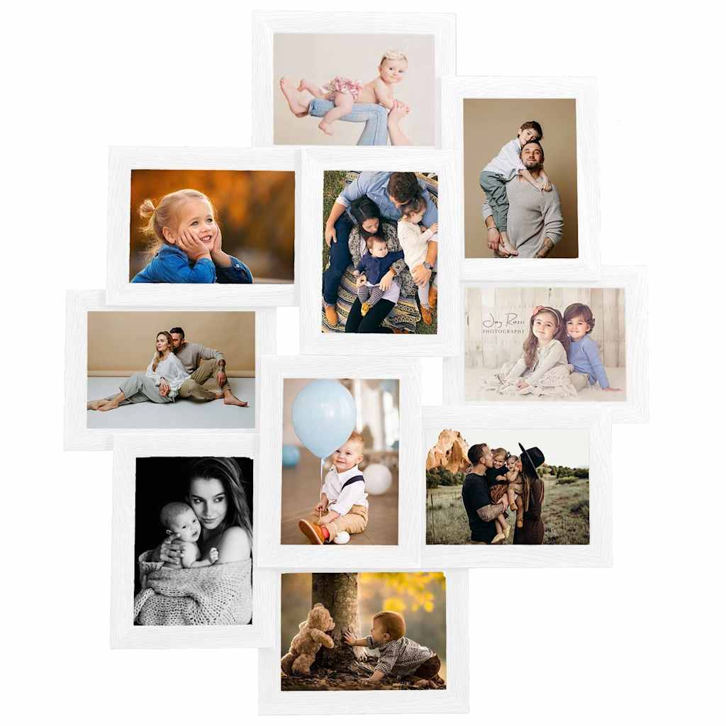 Vidaxl fotolijst voor 10x(10x15 cm) foto mdf wit