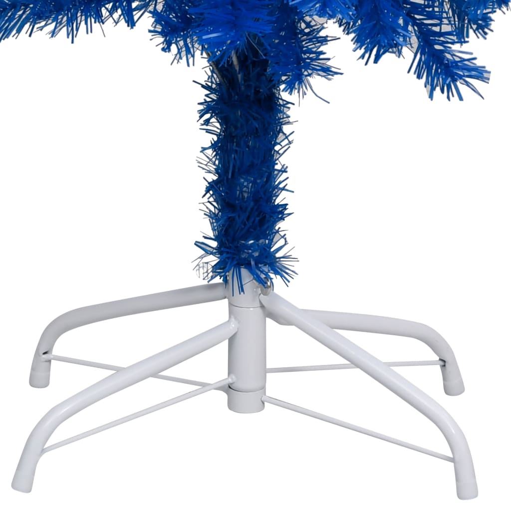 VidaXL Kunstkerstboom met verlichting en kerstballen 150 cm PVC blauw