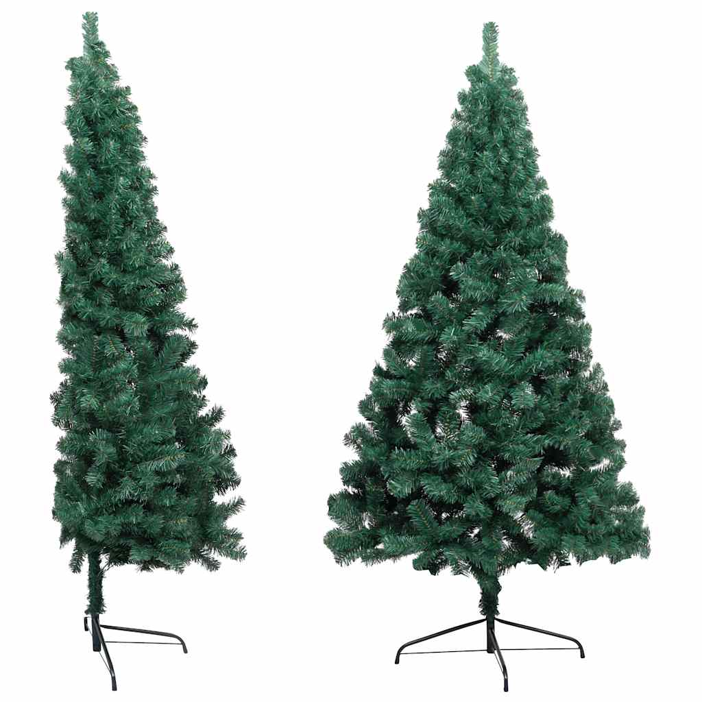 Vidaxl kunstkerstboom met verlichting en kerstballen half 240 cm groen