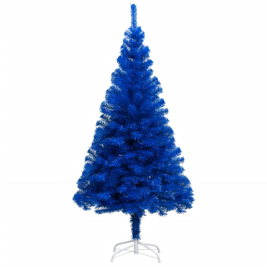 VidaXL Kunstkerstboom met verlichting en kerstballen 120 cm PVC blauw