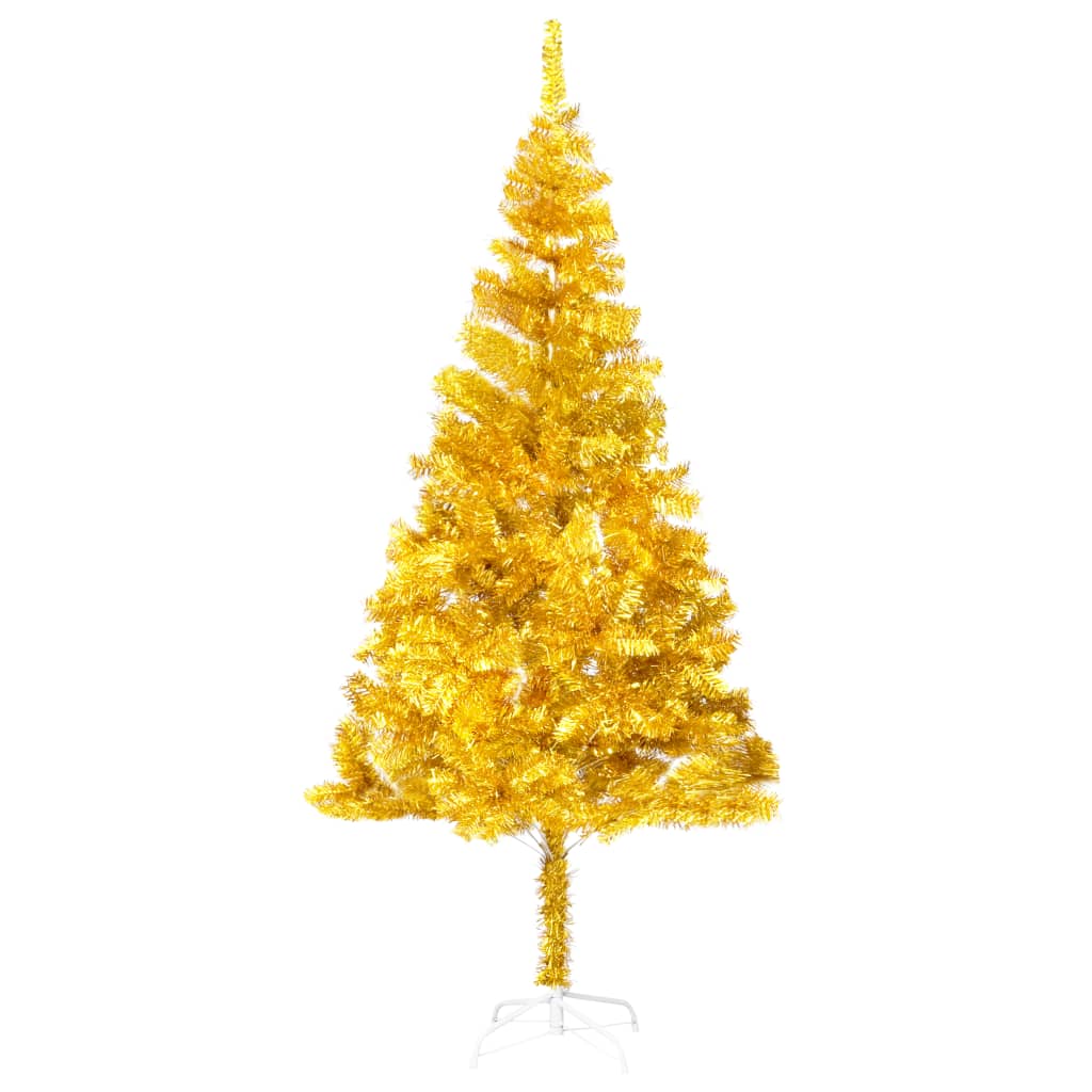 VidaXL Kunstkerstboom met verlichting en kerstballen 180 cm PET goud