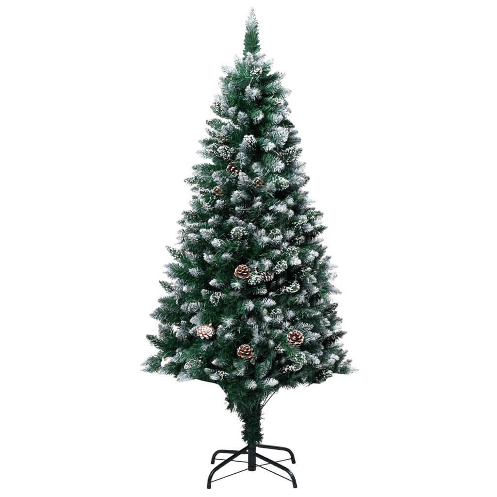 VidaXL Kunstkerstboom met verlichting kerstballen dennenappels 180 c5