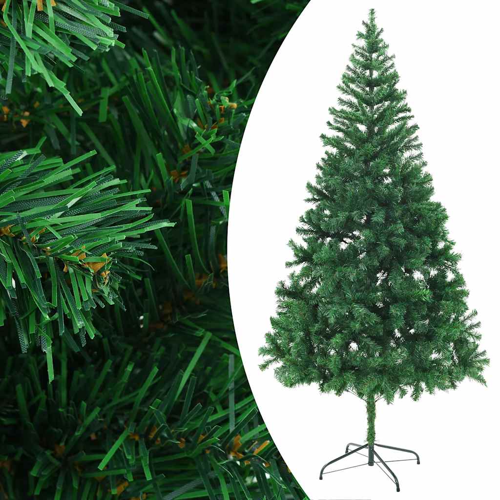 Vidaxl kunstkerstboom met verlichting en kerstballen 910 takken 210 cm