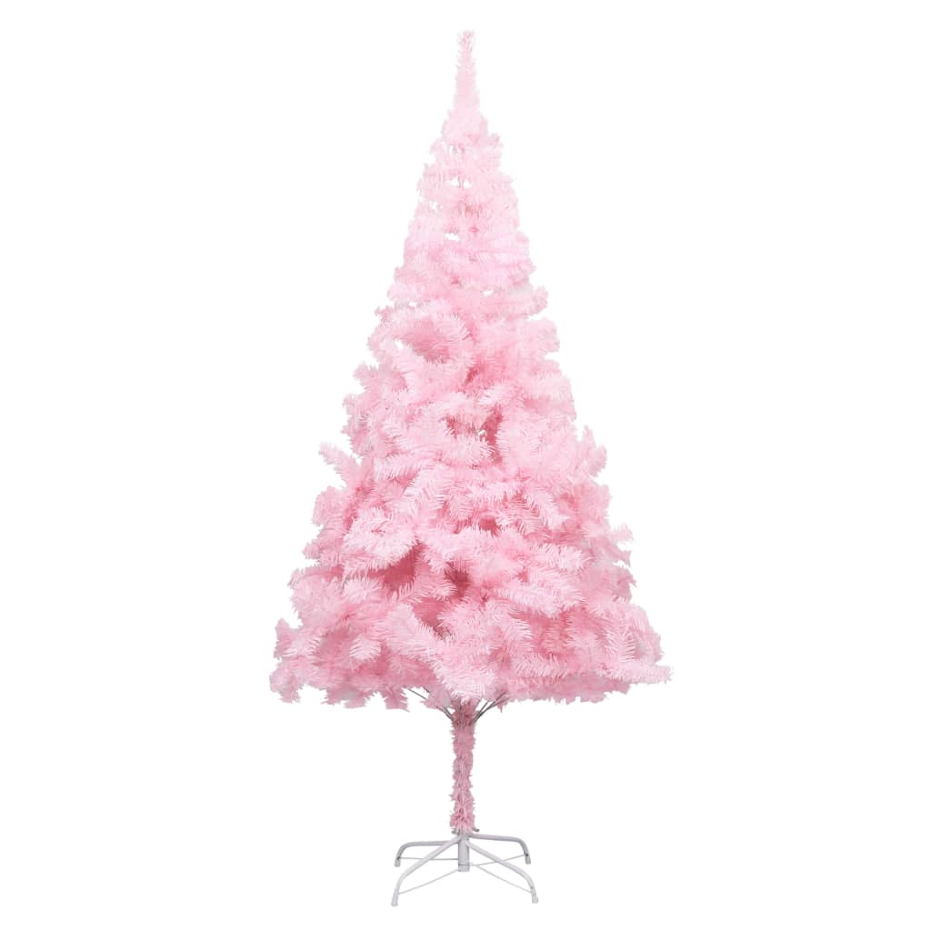 VidaXL Kunstkerstboom met verlichting en kerstballen 240 cm PVC roze