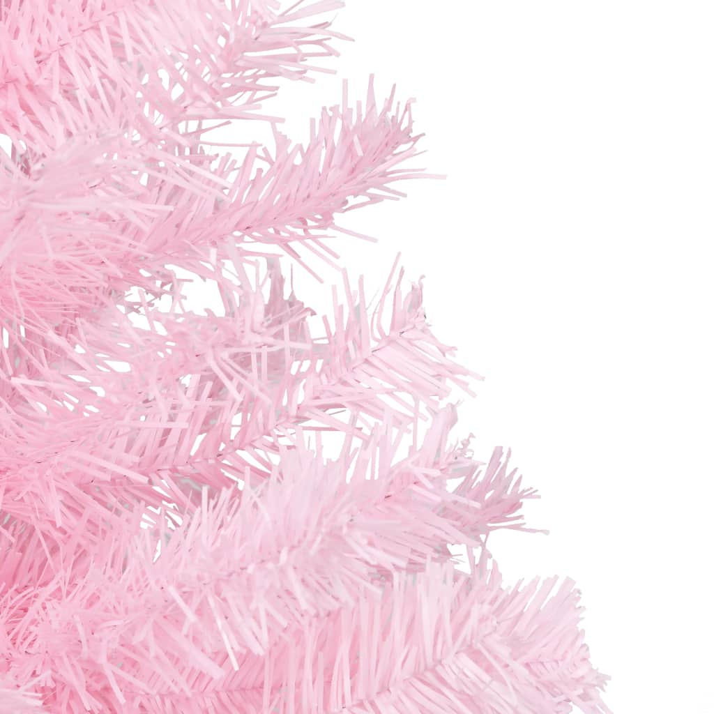 VidaXL Kunstkerstboom met verlichting en kerstballen 240 cm PVC roze