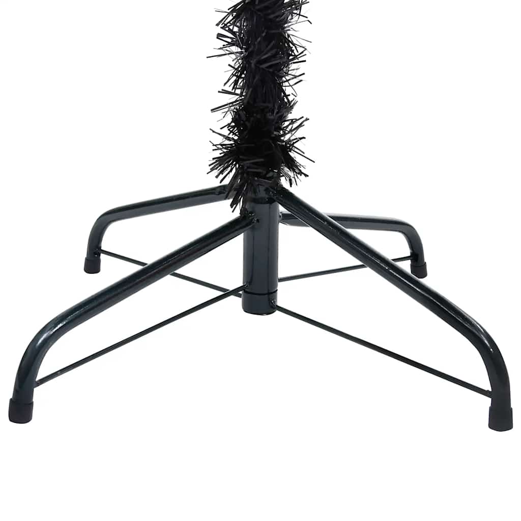 Vidaxl kunstkerstboom met verlichting en kerstballen 120 cm pvc zwart