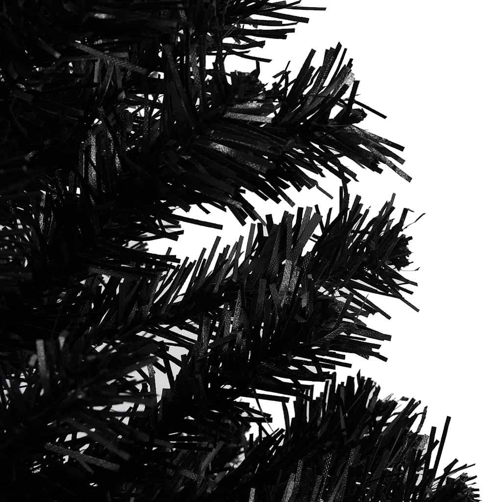Vidaxl kunstkerstboom met verlichting en kerstballen 120 cm pvc zwart