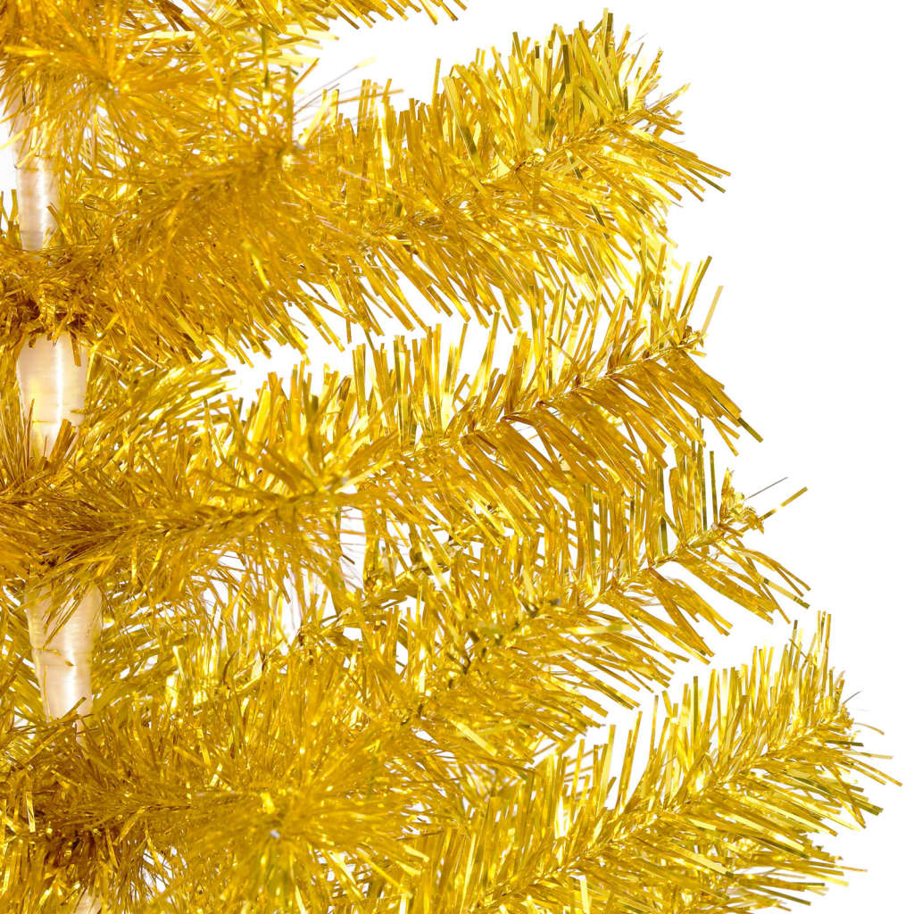 VidaXL Kunstkerstboom met verlichting en kerstballen 240 cm PET goud