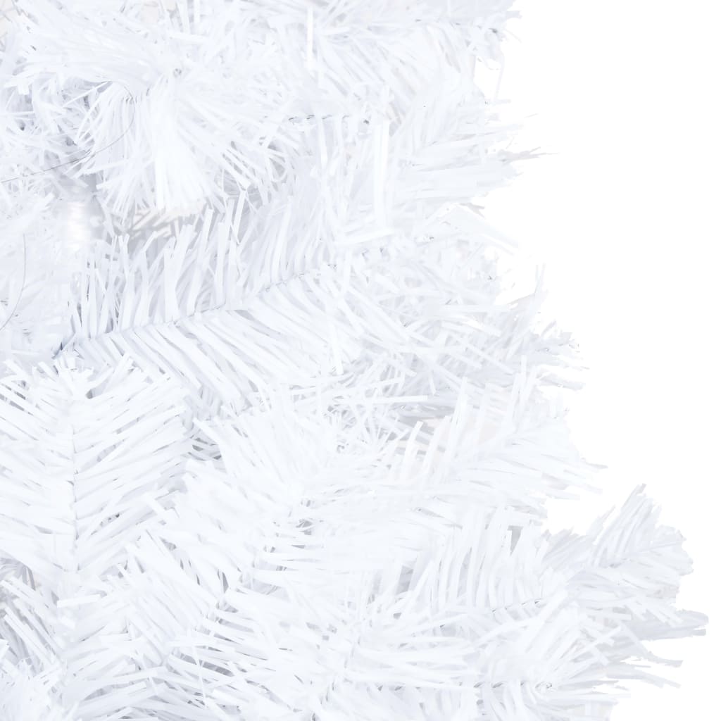 VidaXL Kunstkerstboom met verlichting en kerstballen 210 cm PVC wit